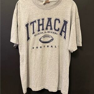 Vintage Ithaca College Gray Football Tee